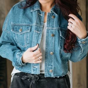 🆕MonoB Cropped Denim Jacket Small NWT